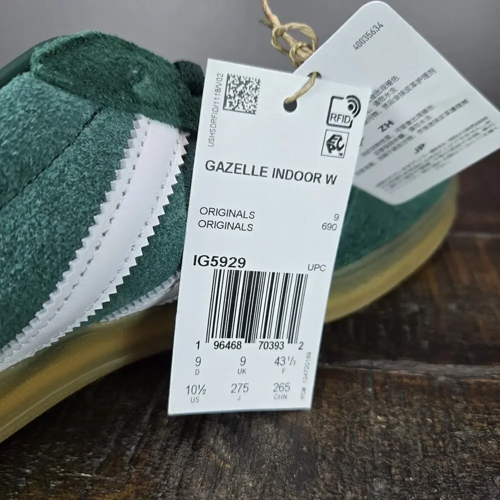 NEW adidas Gazelle Indoor Womens Size 10.5 Lifestyle Shoes Green Pink IG5929